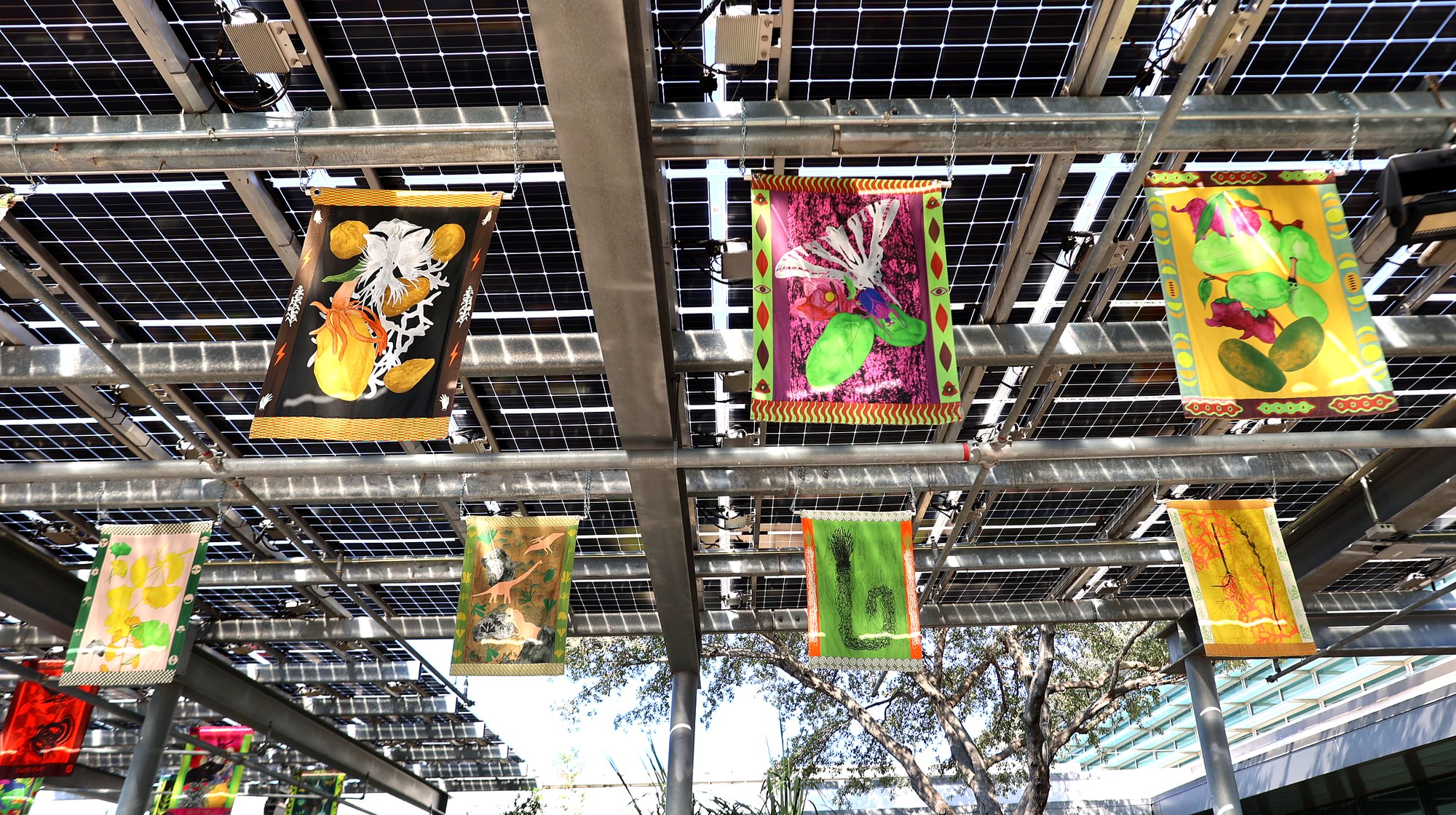 Vibrant tapestry artwork