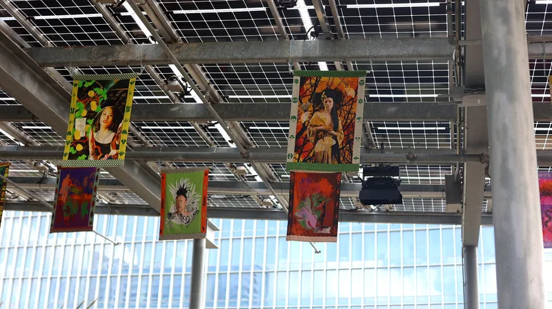 Installation with native plantings