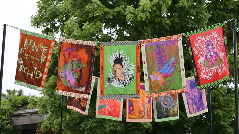 Garden walkway perspective